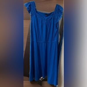 NWT Talbots Cobalt Blue Cotton Dress Womens Size XL Sleeveless